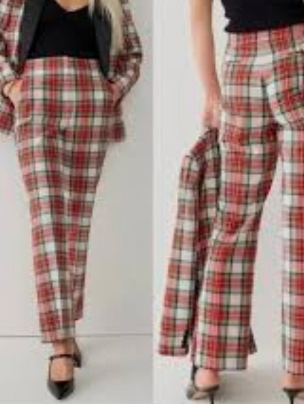 J. Crew Willa Cropped Flare Pant in Snowy Tartan Plaid Sz 8